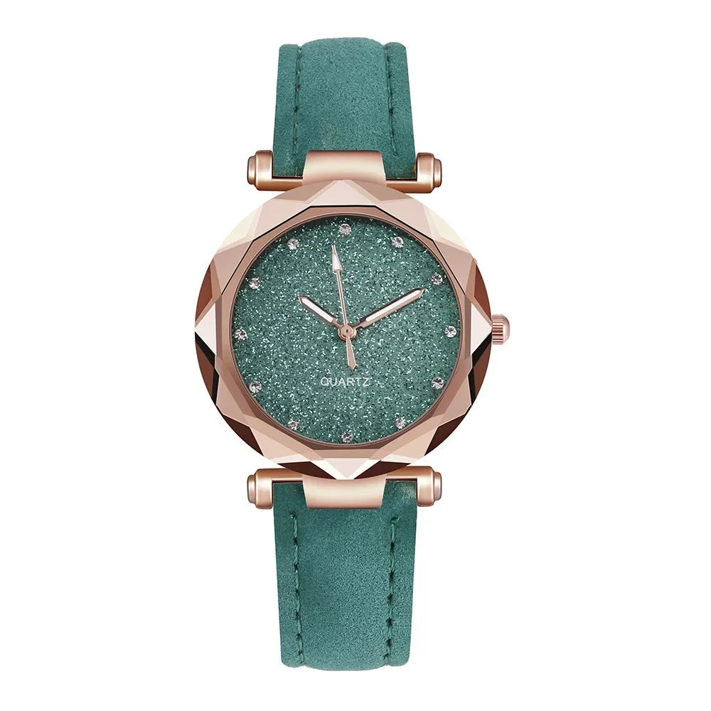 Casual Watches Women Romantic Starry Sky Watch Bracelet Leather Rhinestone Designer Ladies Clock Simple Dress Gfit Montre Femme